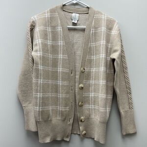 Joie Plaid Button-Up Cardigan